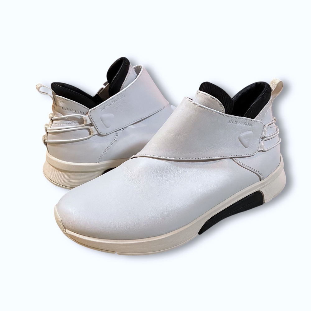 Mark Nason Alta Women's Leather White Slip On Fashion Sneakers Size‎ 8.5